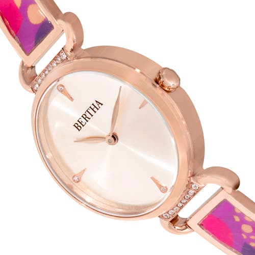 Bertha Katherine Enamel-designed Bracelet Watch In Purple