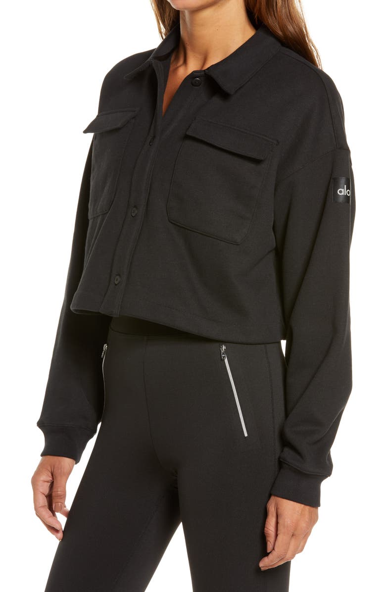 Alo Renown Crop Button-Up Shirt, Alternate, color,