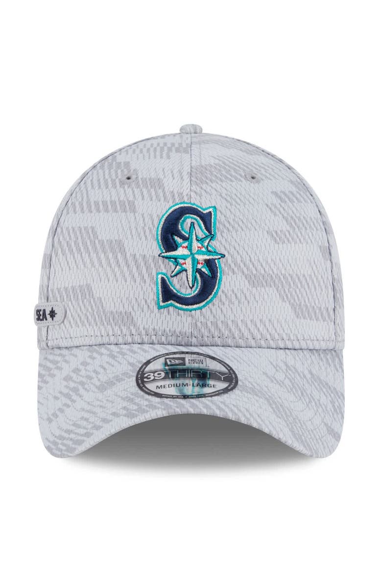 New Era Men's New Era Gray Seattle Mariners 2025 MLB Clubhouse 39THIRTY Flex Hat, Alternate, color,
