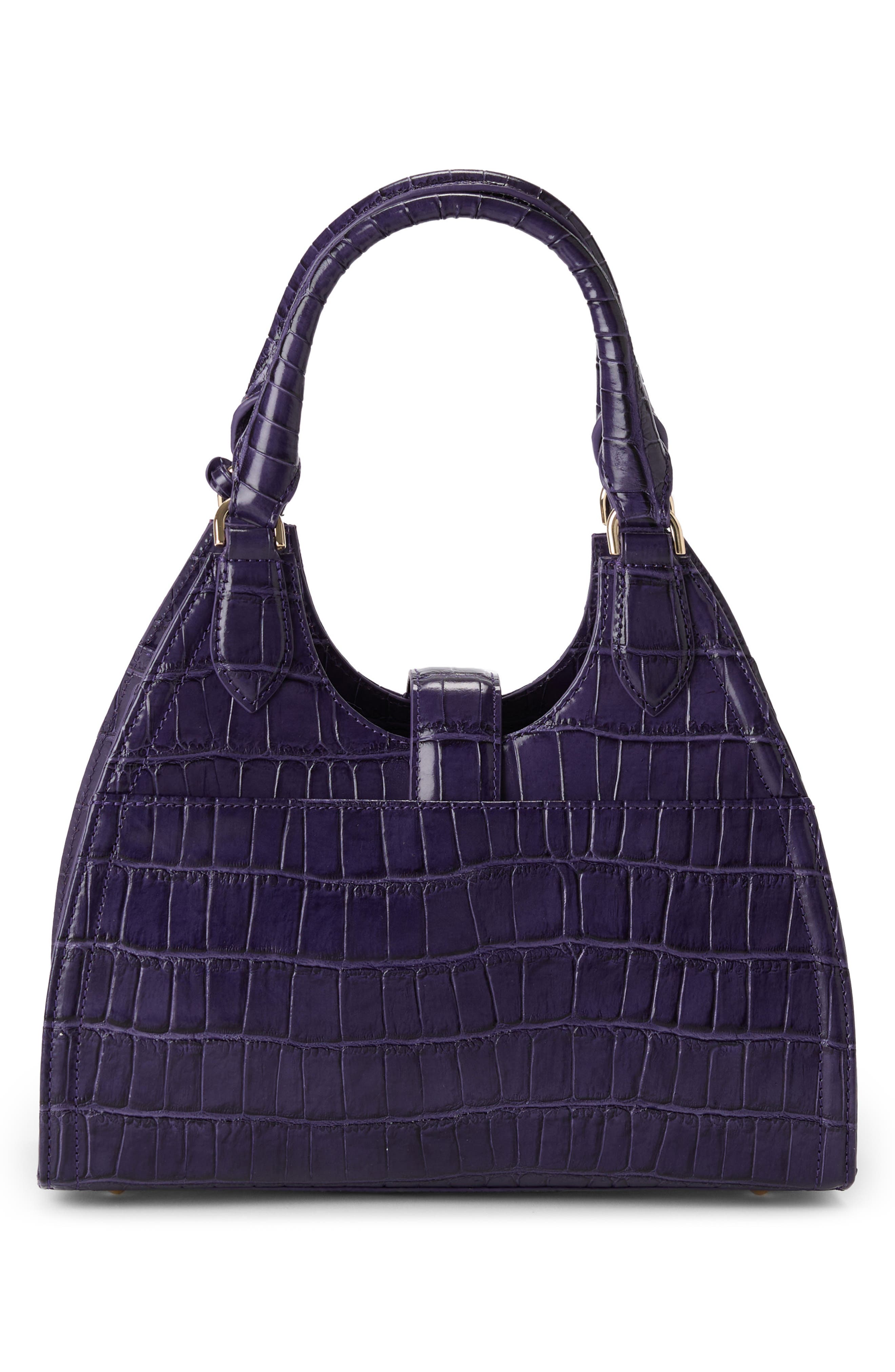 Brahmin Adrian Croc Embossed Leather Shoulder Bag, Alternate, color, 