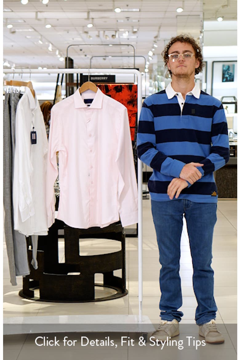 Trim Fit Herringbone Linen Dress Shirt video
