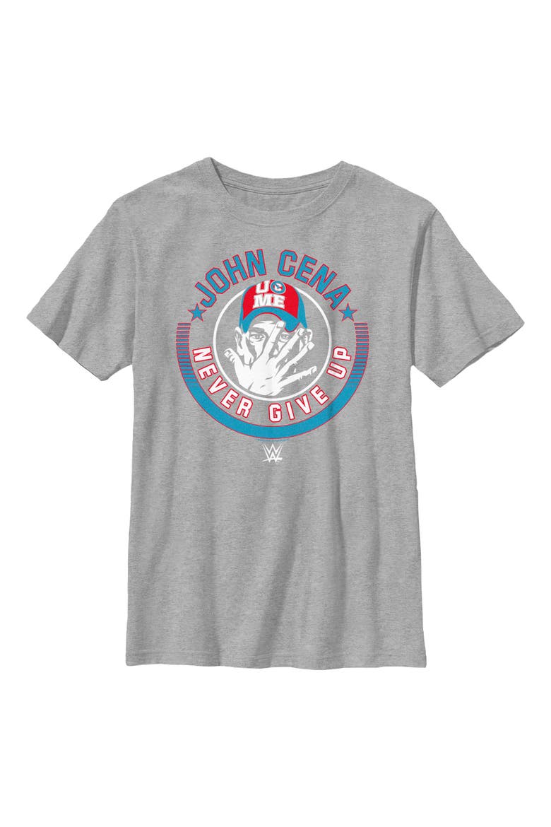 Boy's WWE John Cena Never Give Up Logo Graphic Tee, Main, color, Athletic Heather