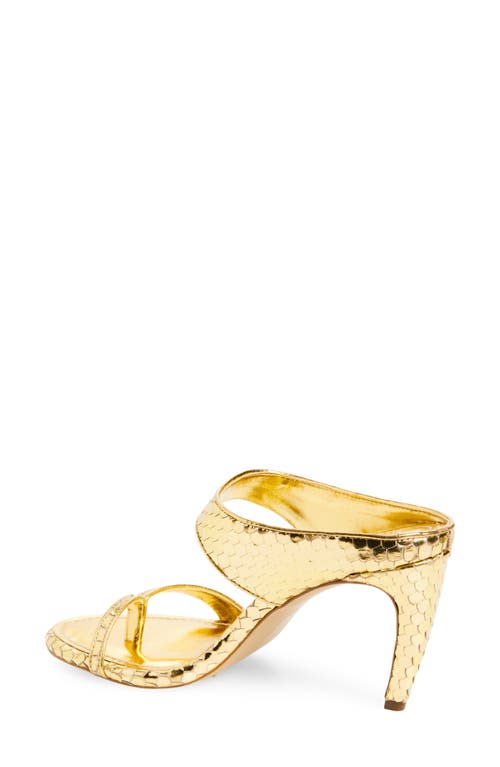 Vince Camuto Brisa Lizard Embossed Mule Sandal In Gold