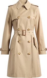 Lauren Ralph Lauren Belted Water Resistant Double Breasted Trench Coat