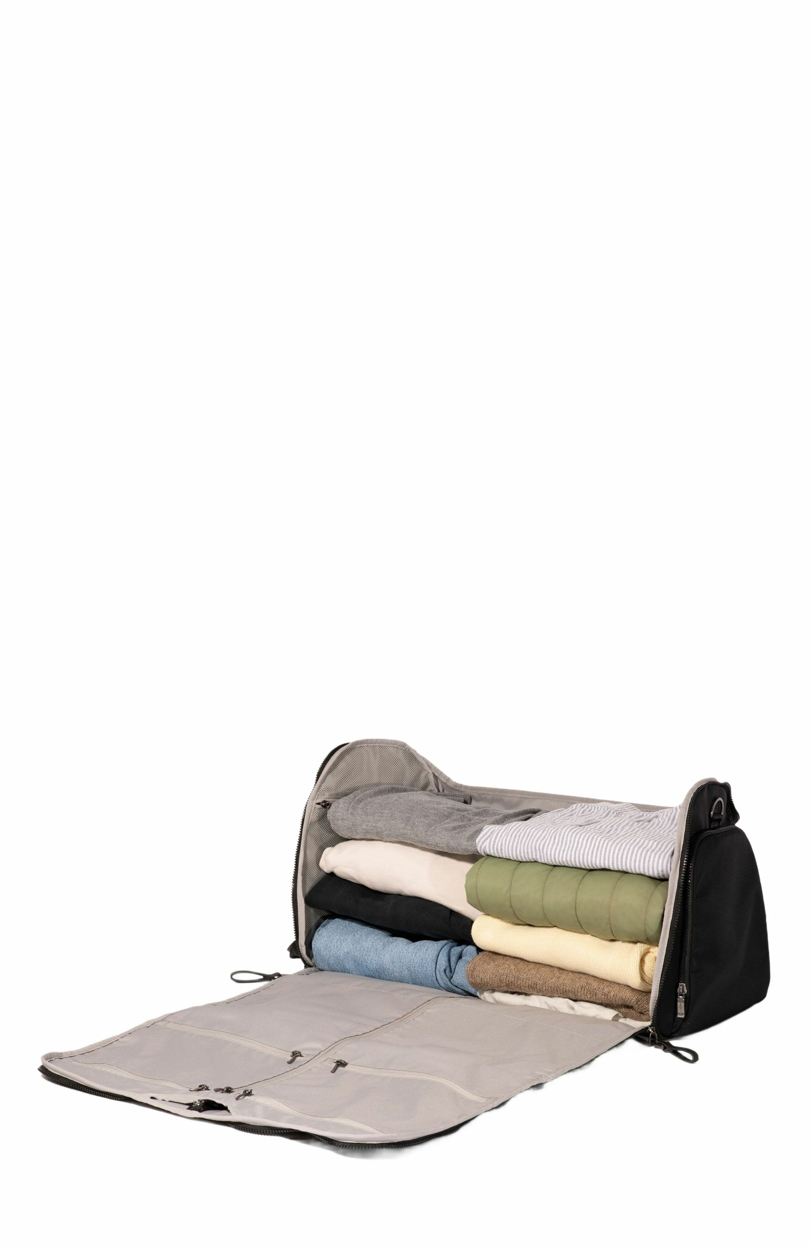 BAGGALLINI Madison 2 in 1 Garment Duffel Bag, Alternate, color, Black Twill