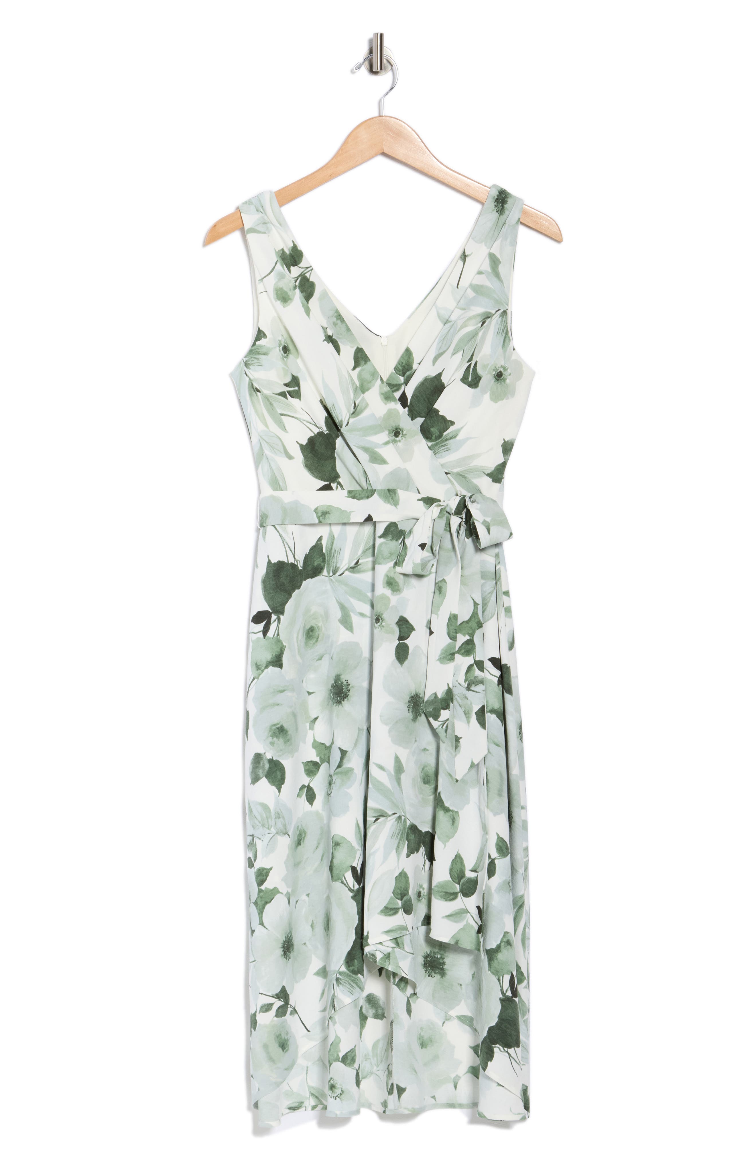 Connected Apparel Tie Waist High Low Dress