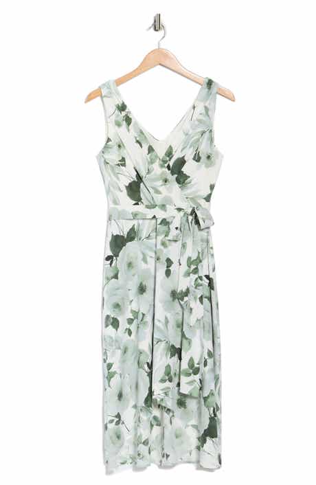 Connected Apparel Tie Waist High Low Dress