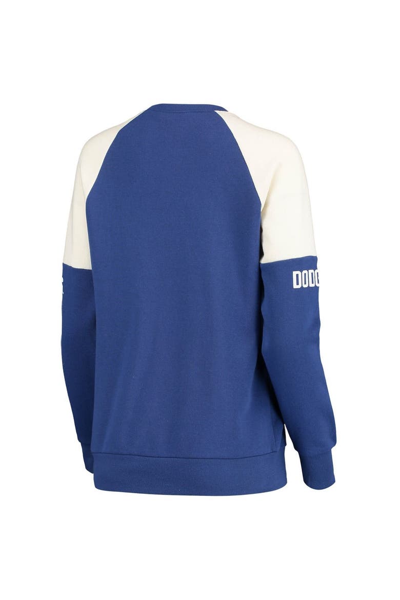 Women's Starter Royal/Red Los Angeles Dodgers Baseline Raglan Pullover Sweatshirt, Alternate, color, RED