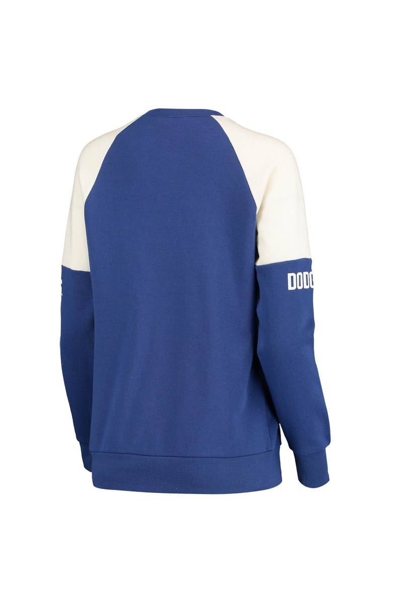 STARTER Women's Starter Royal/Red Los Angeles Dodgers Baseline Raglan Pullover Sweatshirt, Alternate, color, 