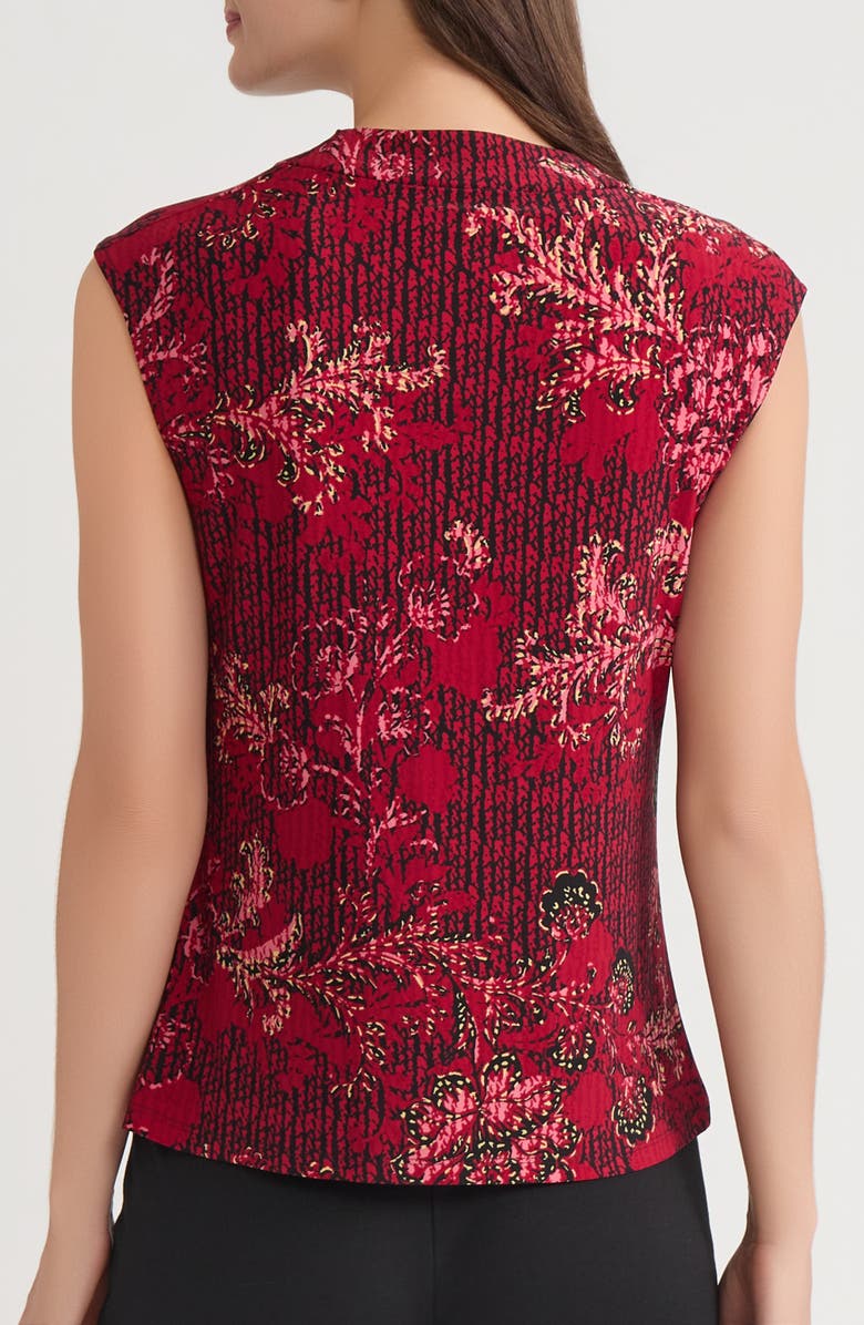 KASPER Floral Cowl Neck Cap Sleeve Top, Alternate, color, Black Multi