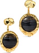 Alexis Bittar Brut Banded Agate Coin Front/Back Earrings