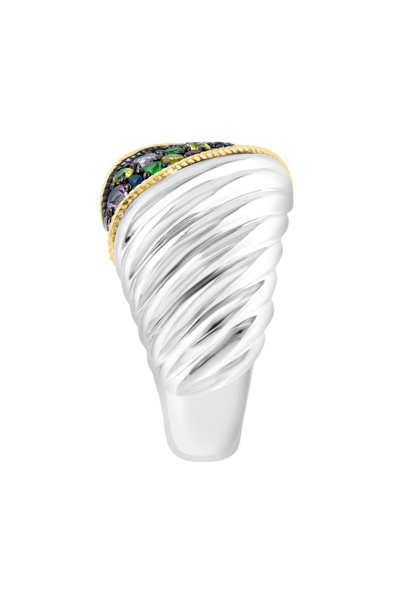 EFFY Sterling Silver & 14K Gold Pavé Sapphire & Tsavorite Ring, Alternate, color,
