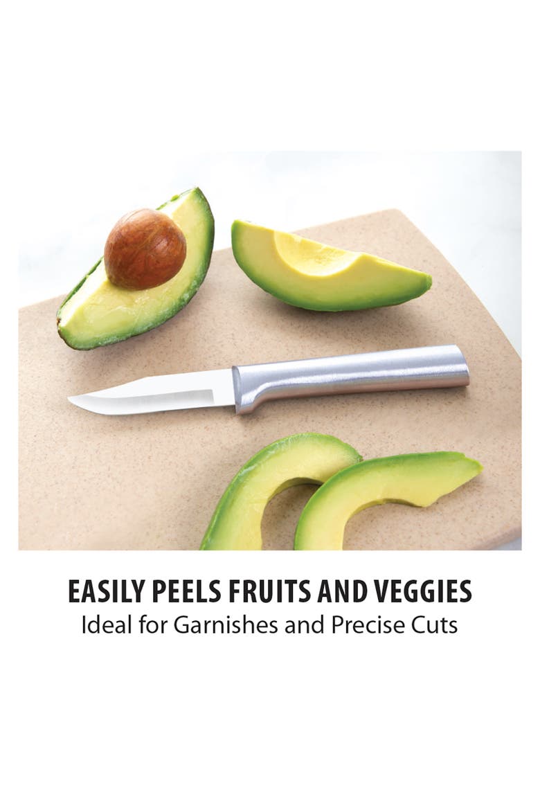 Cutlery 2.5-Inch Peeling Paring Knife Set of 3 & Quick Edge Knife Sharpener, Alternate, color, Silver