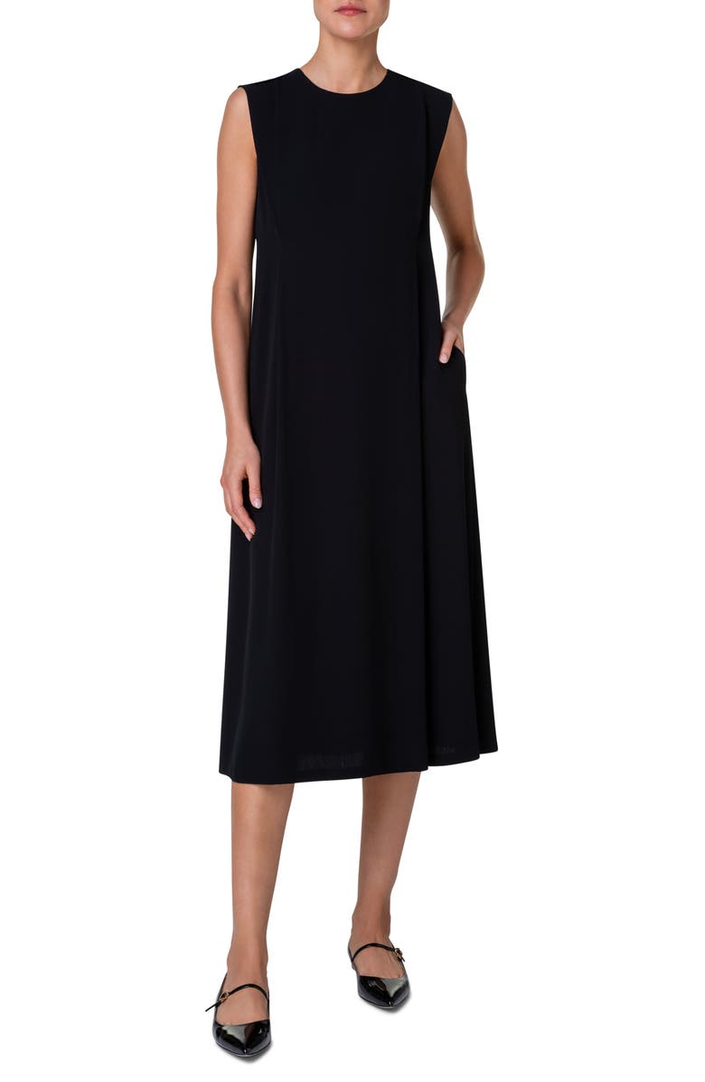 Akris Crepe Midi Shift Dress, Main, color,