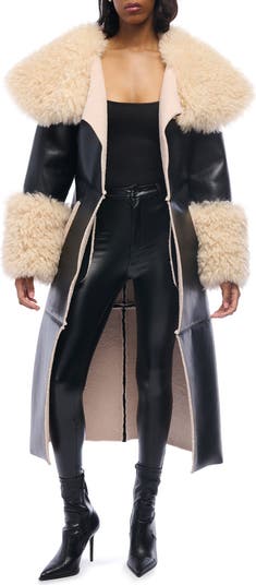 Faux Fur Trench Coat