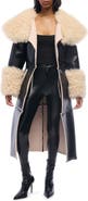 AZALEA WANG Faux Fur Trench Coat