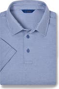 David Donahue Stripe Interlock Cotton Polo