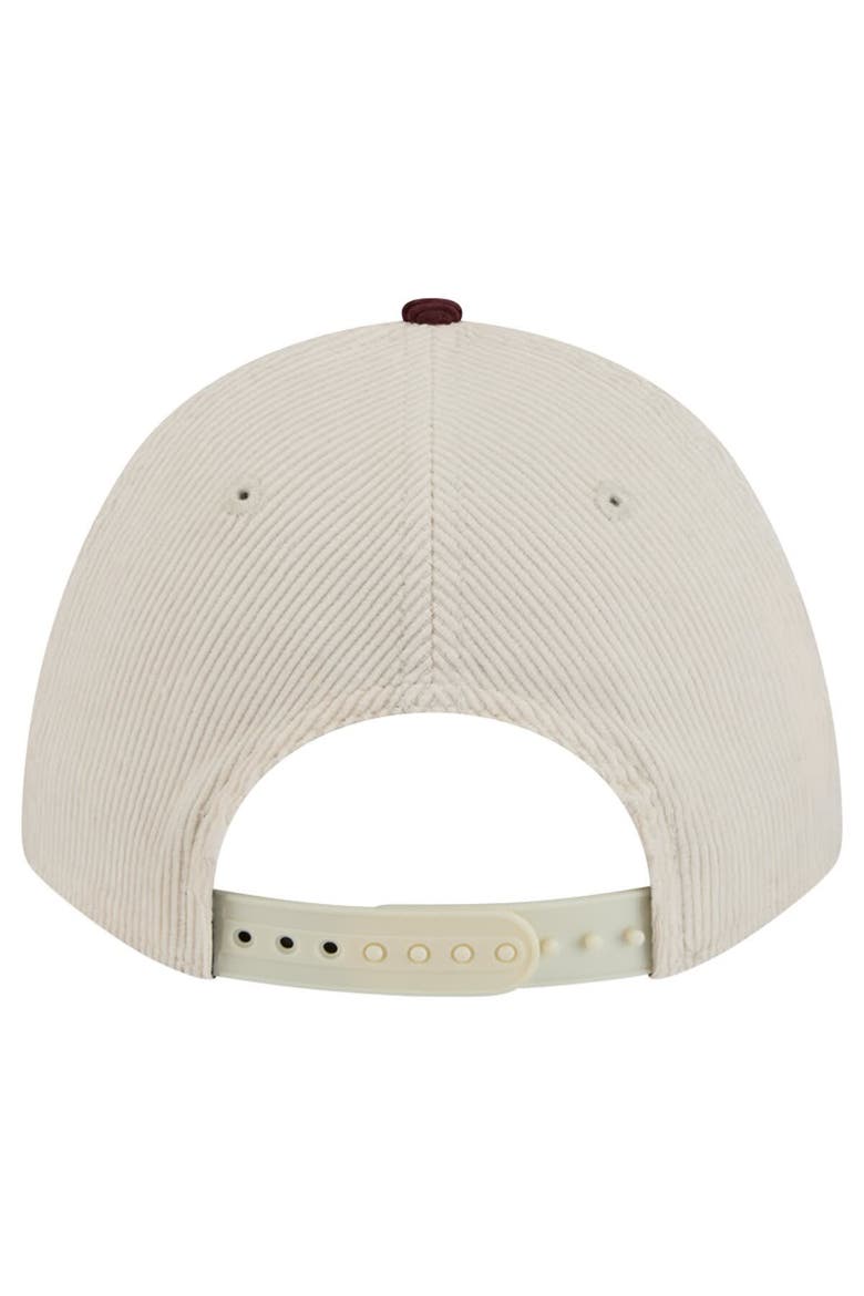 Men's New Era Maroon/Cream Virginia Tech Hokies Arch Two-Tone Corduroy 9FORTY A-Frame Adjustable Hat, Alternate, color, Maroon