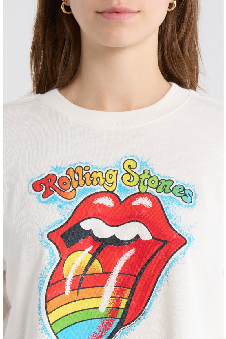 Hot Lips Rainbow Crop Graphic T-Shirt, Alternate, color, WHITE