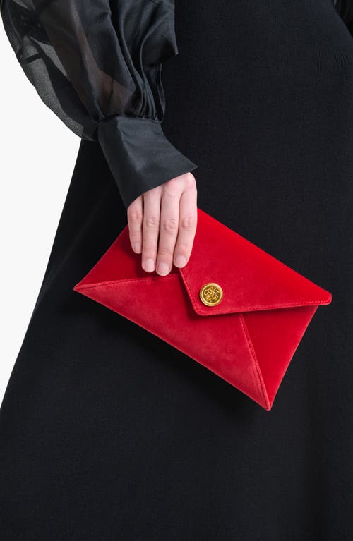 Altuzarra Medallion Velveteen Envelope Clutch In Red