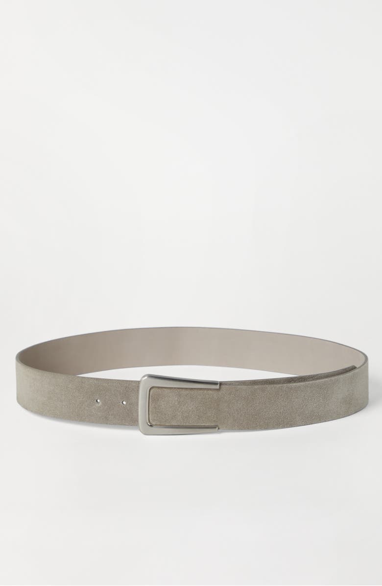 Brunello Cucinelli Calfskin suede belt, Alternate, color, 