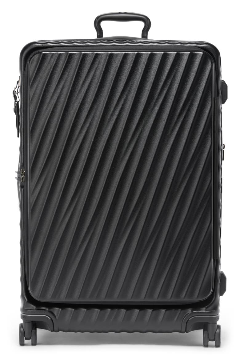 19 Degree Large Front Access Checked Luggage, Main, color, BLACK TEXTURE