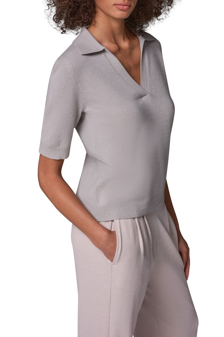 Cashmere Elbow Sleeve Polo Sweater, Alternate, color, TUSCAN GRE