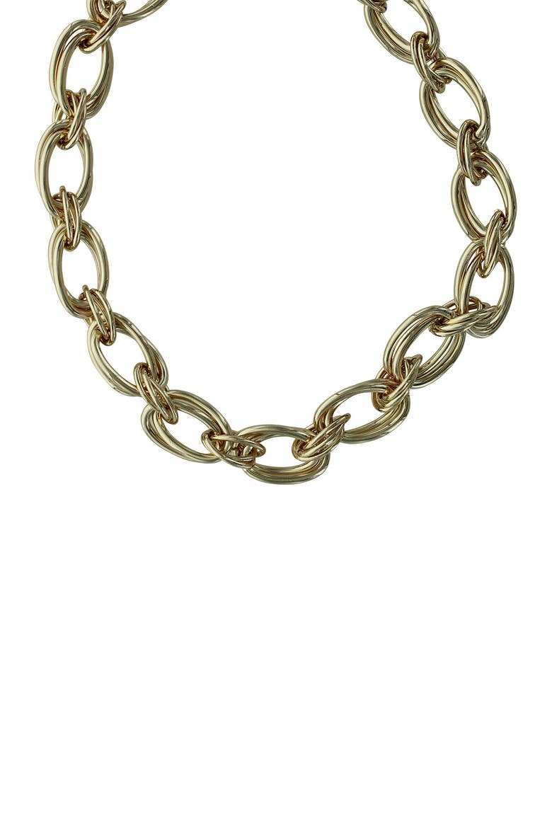 Della Chain Link Collar Necklace, Main, color, GOLD