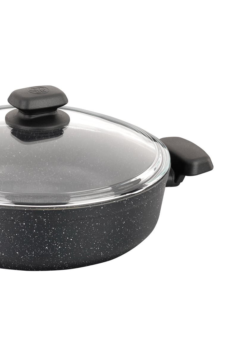 Ornella Non Stick 9.5 Inch 2.5 Liter Low Casserole with Lid, Alternate, color, Black