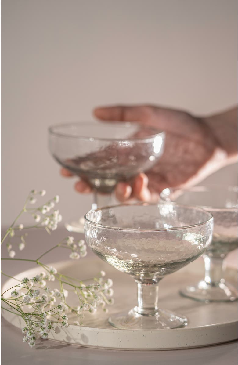 The Collective Pebbled Footed Small Compotes - Set of 4, Alternate, color, Clear