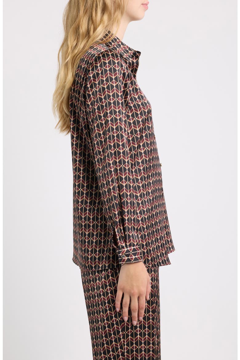 Printed Long Sleeve Button Front Shirt, Alternate, color, ANNE BLACK MULTI
