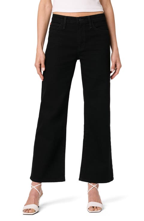 Rosalie High Waist Crop Wide Leg Jeans (Black Rinse)