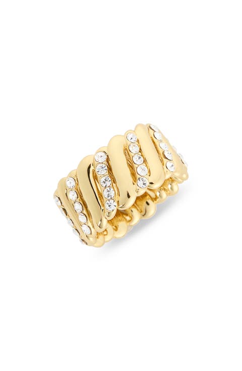 CZ Pavé Wavy Band Ring
