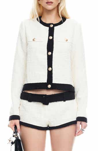 LIONESS Riviera Contrast Trim Tweed Jacket