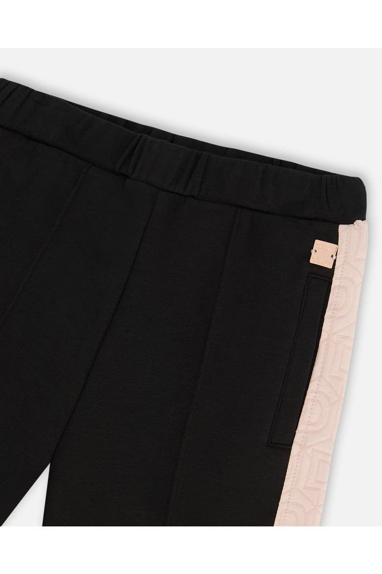 Girl's Cropped Wide Leg Pant With Contrast Band Black, Alternate, color, Anthracite
