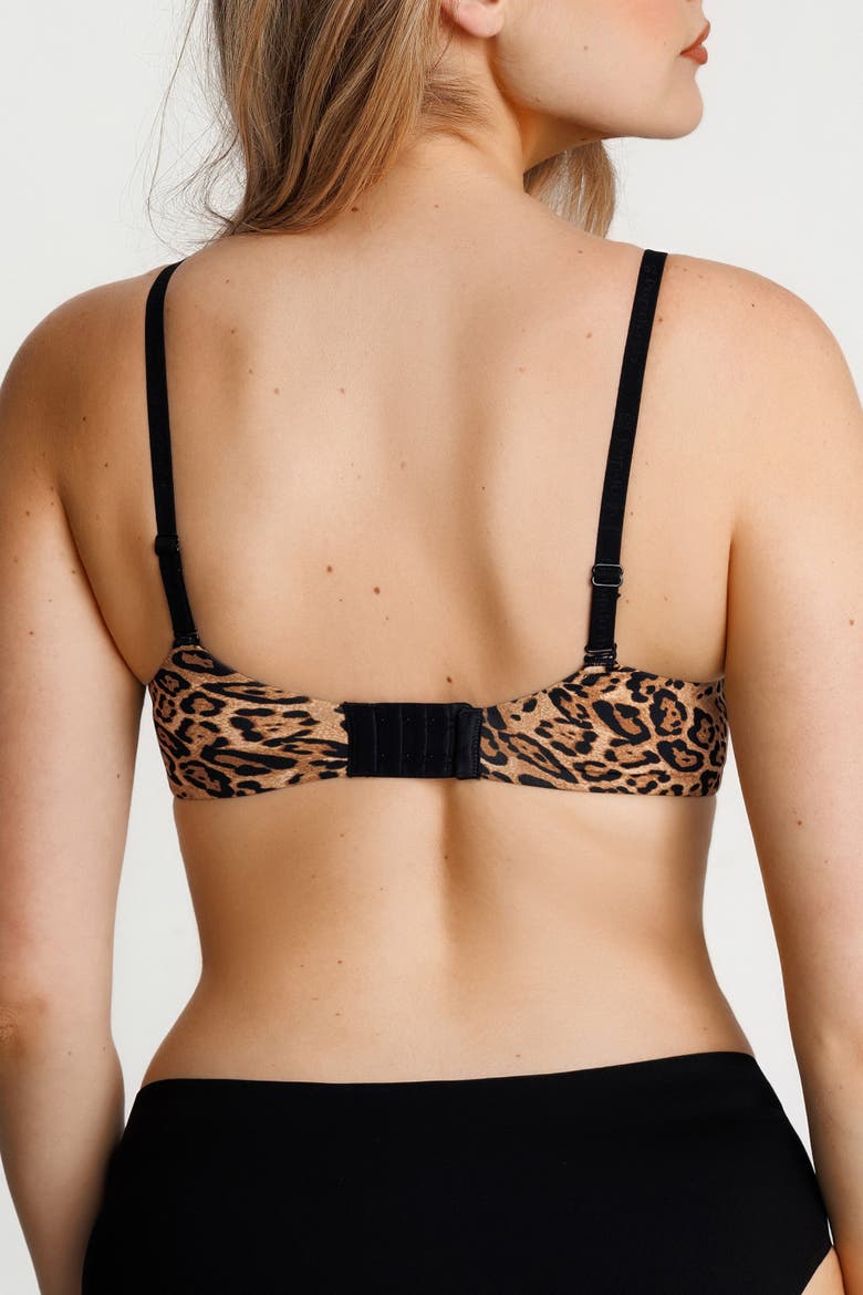 Balconette Underwire Push-Up Bra, Alternate, color, Leopard