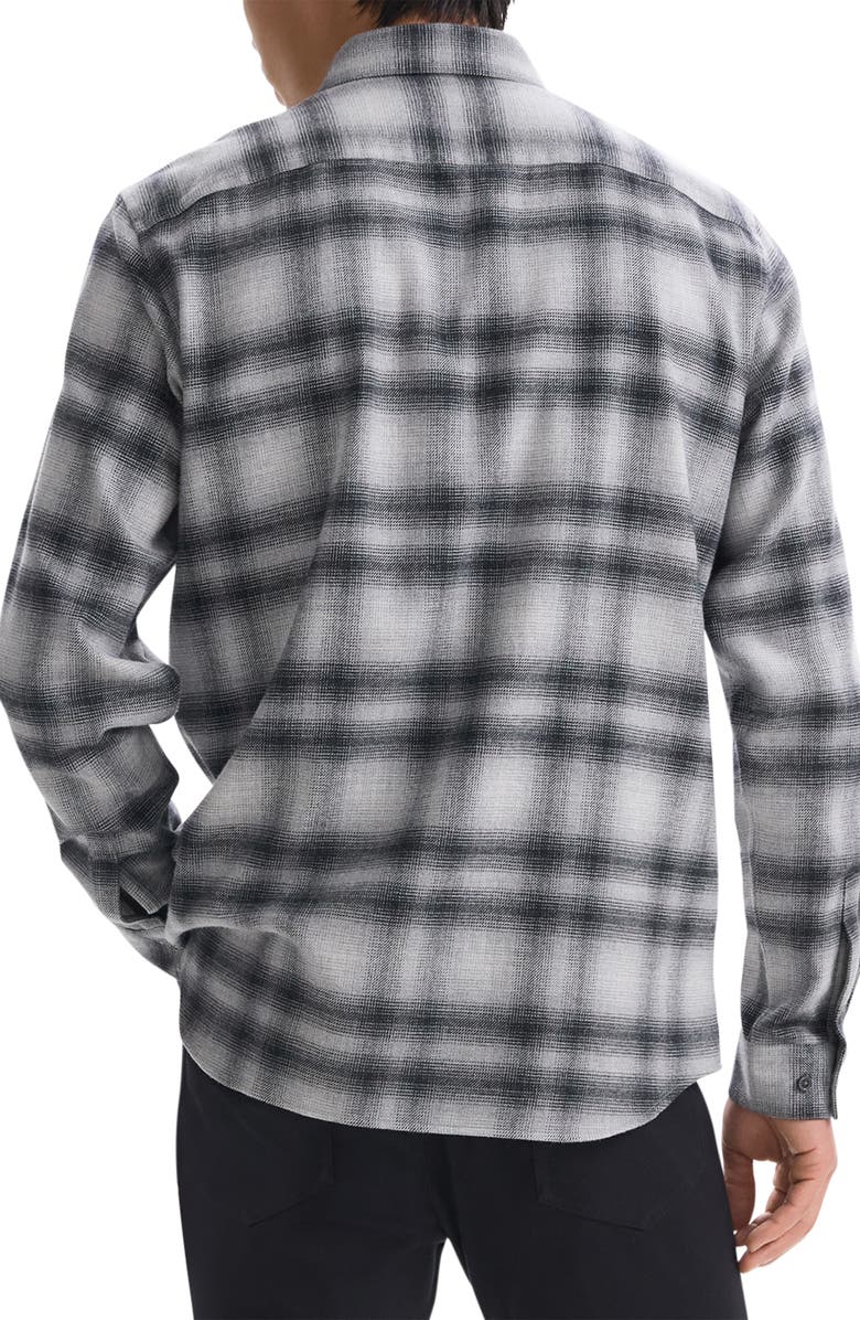 Theory Irving Plaid Cotton Flannel Button-Up Shirt, Alternate, color, Vpr Mlnge