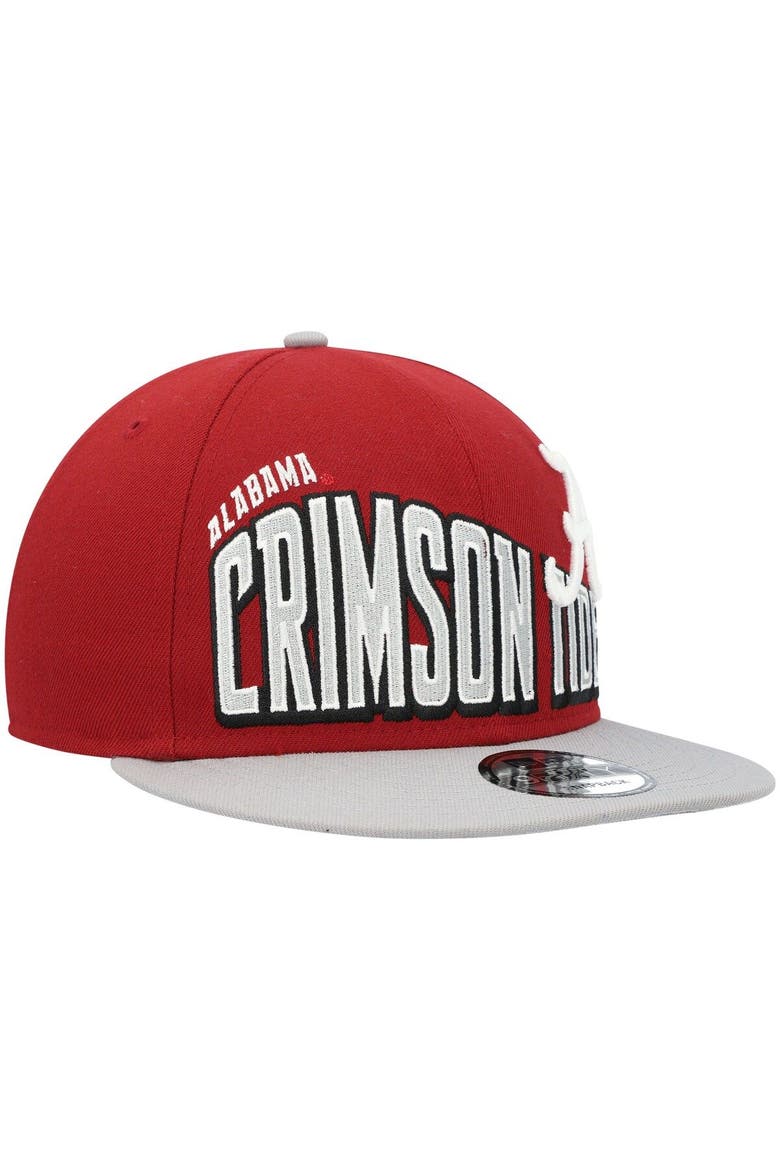 Men's New Era Crimson Alabama Crimson Tide Two-Tone Vintage Wave 9FIFTY Snapback Hat, Alternate, color, Crimson