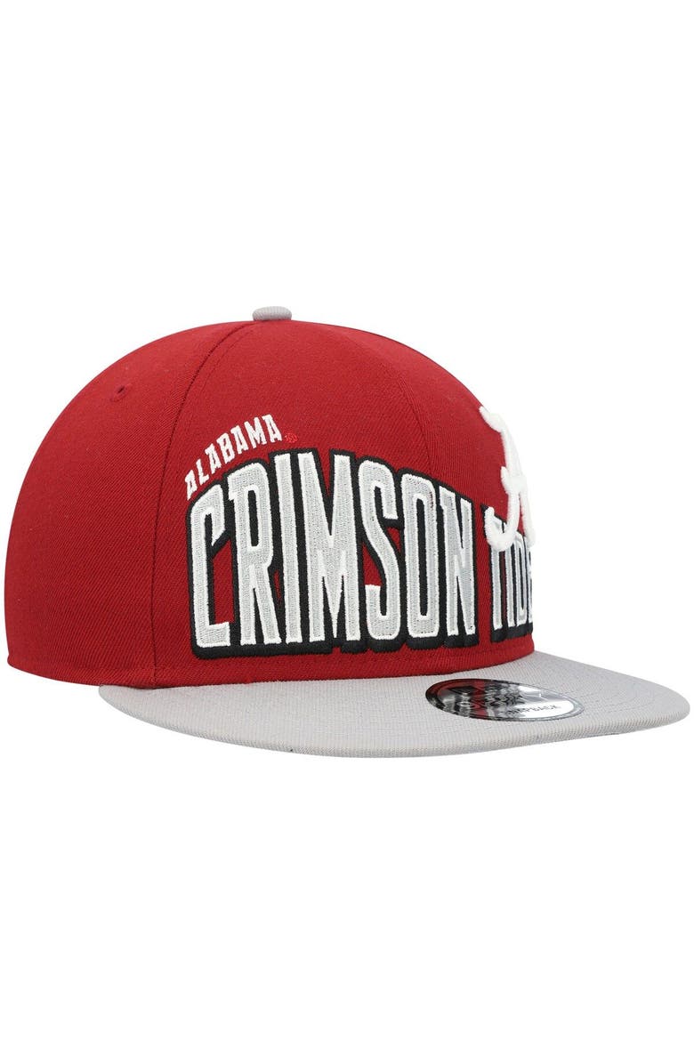 New Era Men's New Era Crimson Alabama Crimson Tide Two-Tone Vintage Wave 9FIFTY Snapback Hat, Alternate, color,