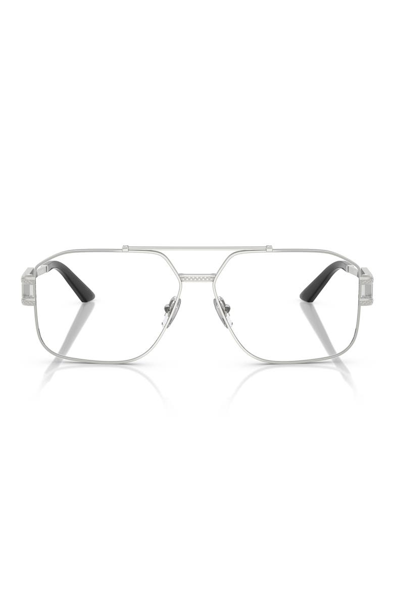 57mm Irregular Square Optical Glasses, Main, color, SILVER