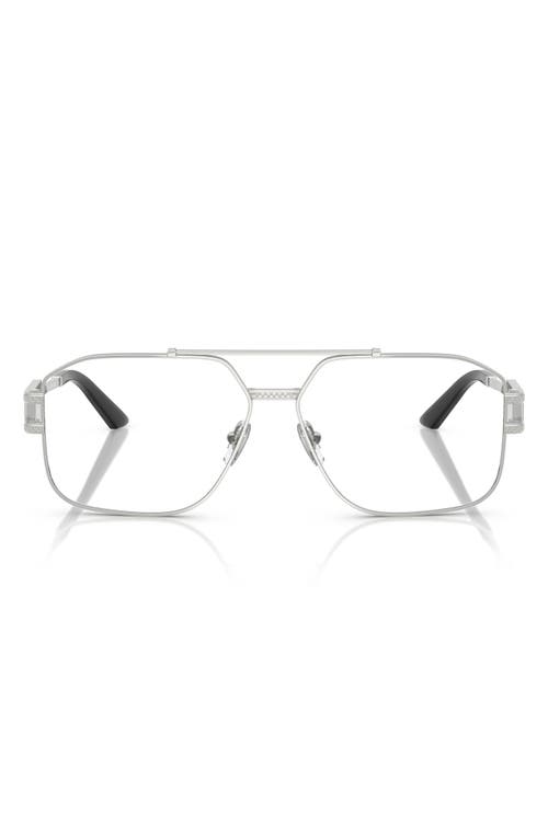 Versace 57mm Irregular Square Optical Glasses In Silver