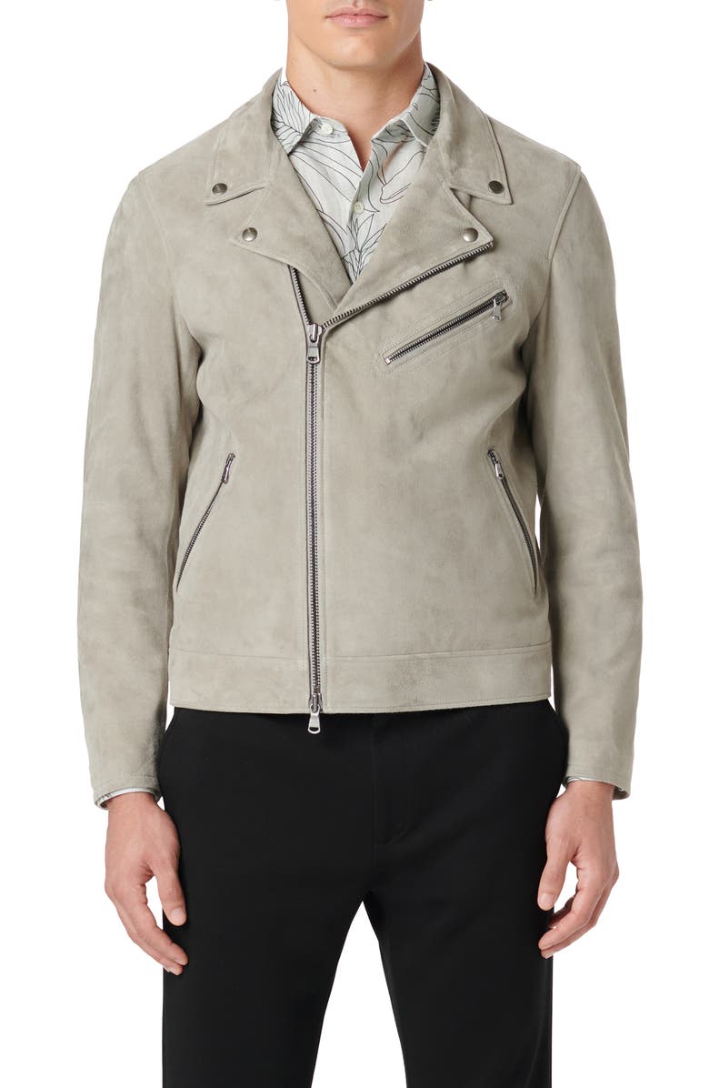 Bugatchi Biker Jacket, Main, color, Willow