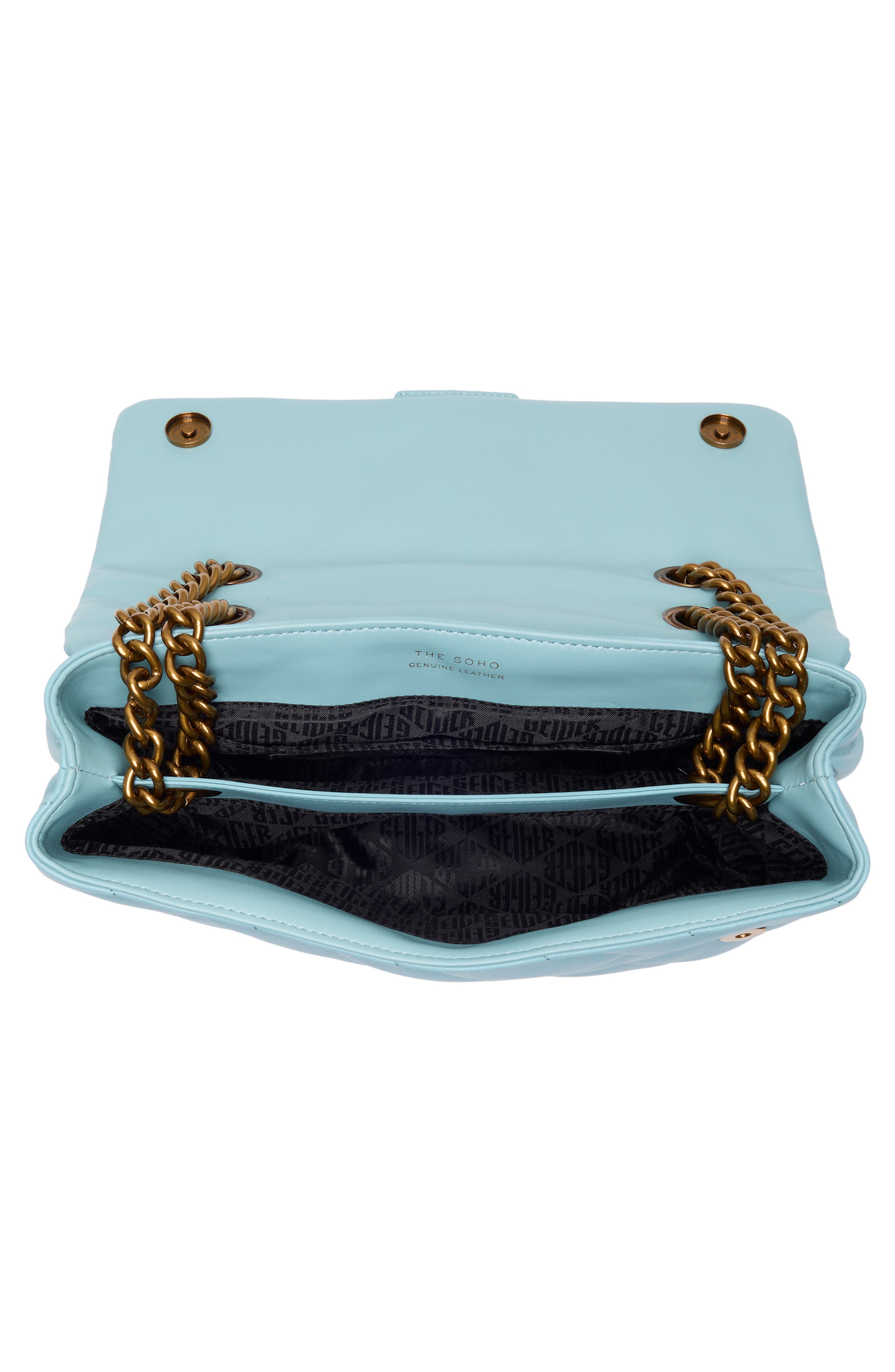 Kurt Geiger London Large Soho Quilted Leather Shoulder Bag, Alternate, color, Mid Blue