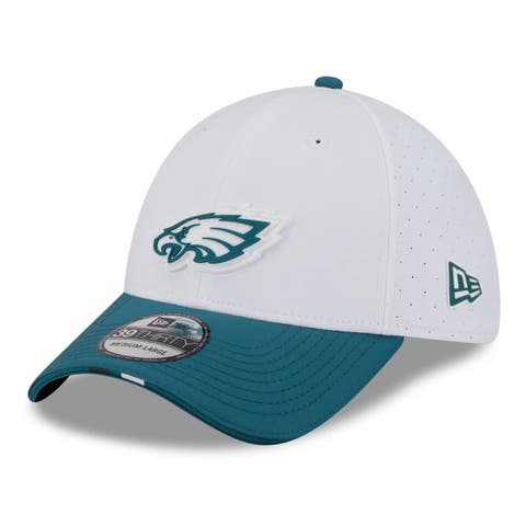 Men's New Era  White/Midnight Green Philadelphia Eagles 2025 NFL Training Camp 39THIRTY Flex Hat