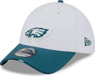 New Era Men's New Era White/Midnight Green Philadelphia Eagles 2025 NFL Training Camp 39THIRTY Flex Hat