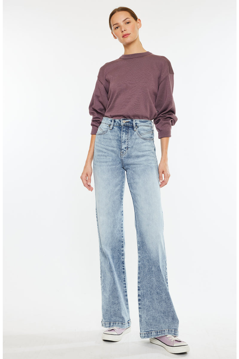 Roxana Ultra High Rise 90's Flare Jeans, Main, color, Medium Wash