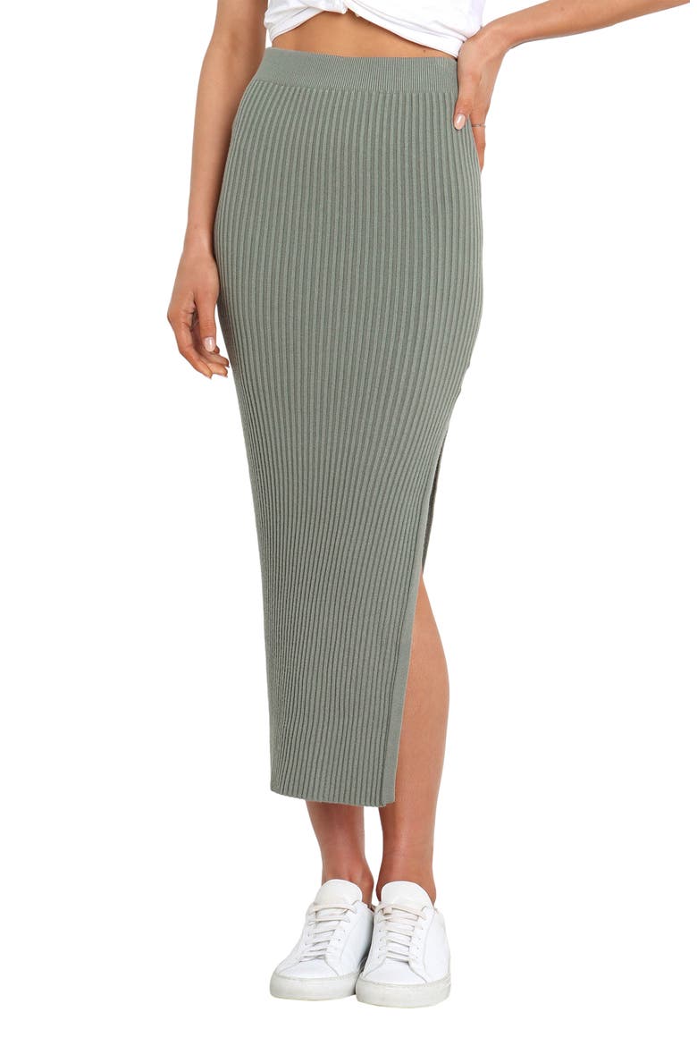 Bowen Rib Sweater Skirt, Main, color, OLIVE