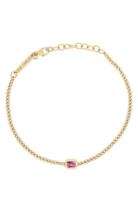 Pink Sapphire Pendant Bracelet