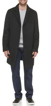 Cole Haan Classic Wool Blend Plush Notched Collar Coat