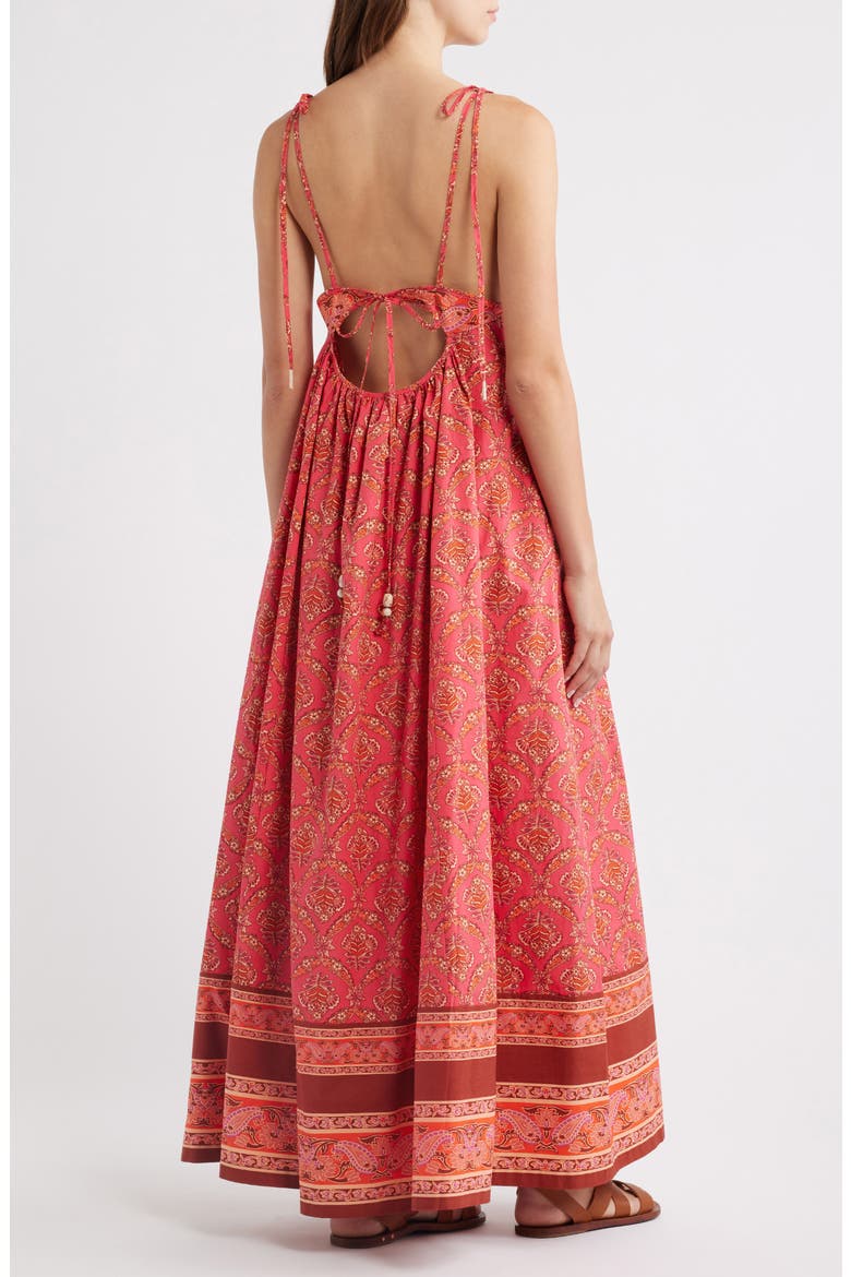 Sorrento Stroll Print Maxi Dress, Alternate, color, TART BERRY COMBO